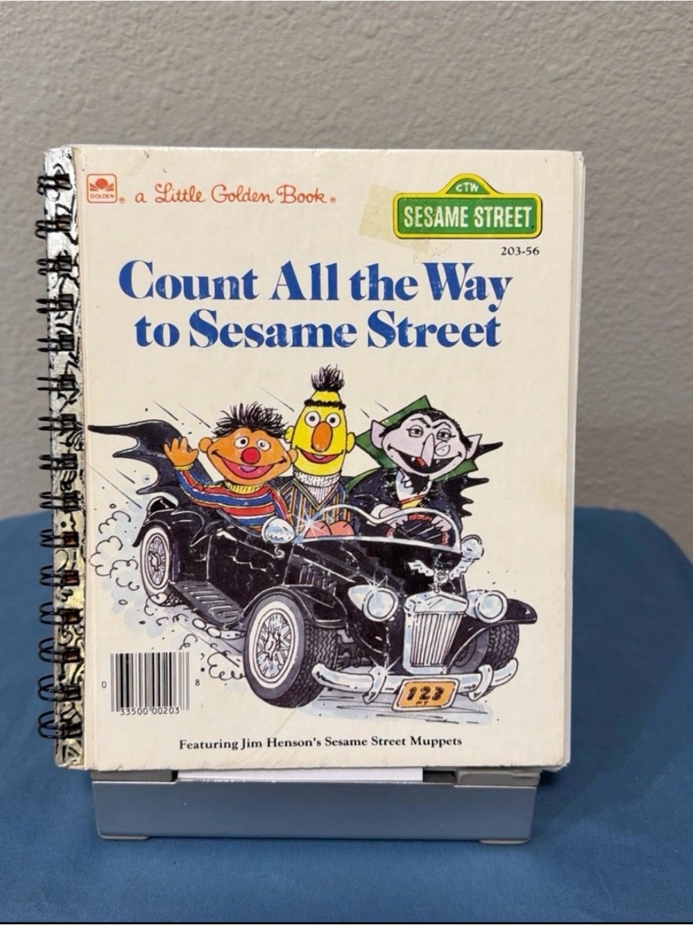 Handmade Little Golden Book Count All the Way to Sesame Street Doodle Journal